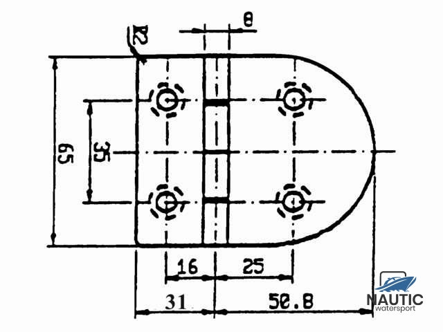 Talamex Scharnier rvs 76.2x65mm 90°
