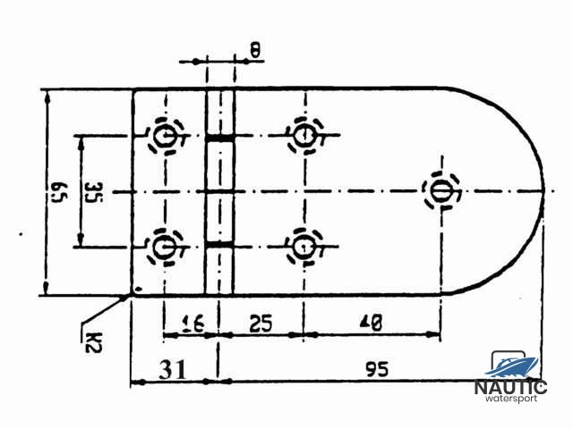 Talamex Scharnier rvs 120.4x65mm 90°