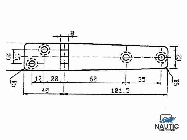 Talamex Scharnier rvs 141.5x29mm 90°
