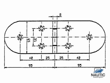 Talamex Scharnier rvs 190x65mm 90°