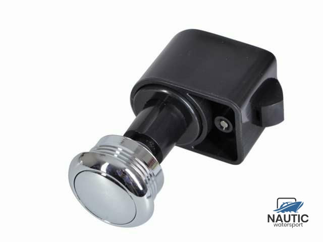 Push button round brass chrome plated self-closing