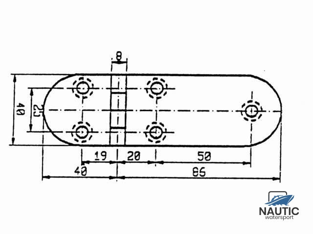 Talamex Scharnier rvs 126x40mm 90°