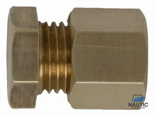 Eindstop messing met knelkoppeling 8mm