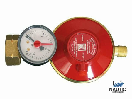 Talamex Gasdrukregelaar shell/combi 30mbar manometer met ¼ l bu