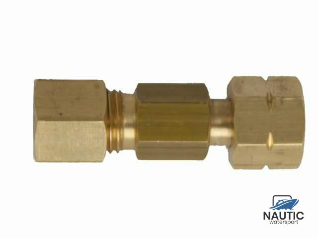 Talamex Rechte messing koppeling 8mm knel x ¼ l bi
