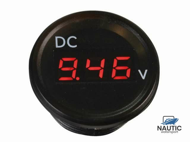 Voltmeter zwart 2.5-30V met flush frame (terminals)