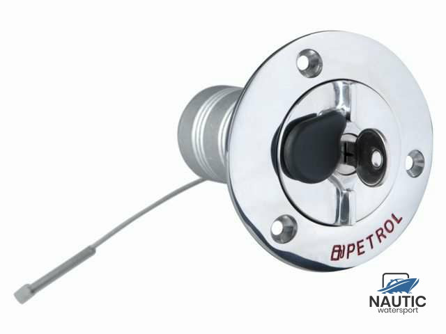 Deck cap stainless steel petrol with lock 38mm