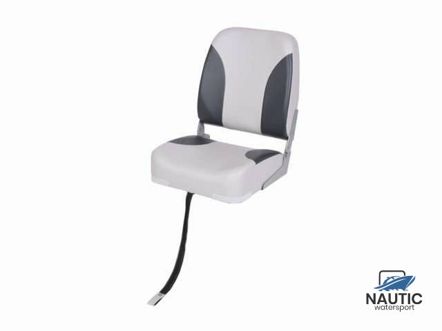 Klappstuhl mit hoher Rückenlehne, zweifarbig grau