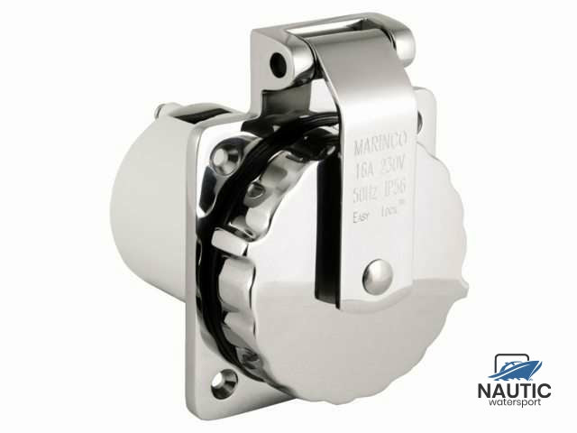 Marinco Inlet 16A Ez Lock SS with Enclosure