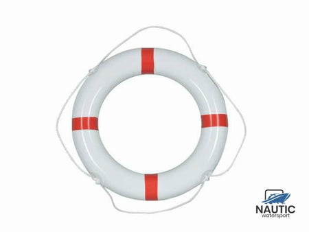 Talamex Reddingsboei pvc wit 60cm met rode strips en witte lijn