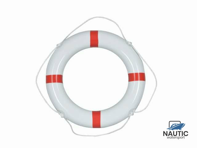 Talamex Reddingsboei pvc wit 60cm met rode strips en witte lijn