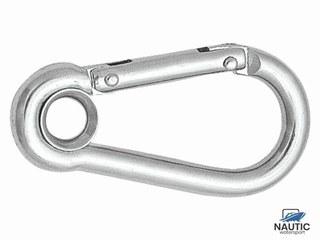 Talamex Karabijnhaak met oog en borgbrug rvs 100mm