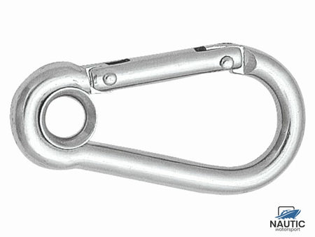Talamex Karabijnhaak met oog en borgbrug rvs 120mm