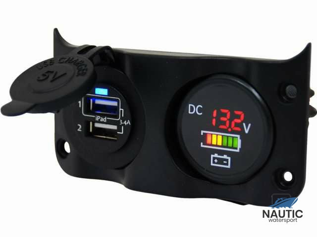 Wave add-on paneel dubbel USB & Volt/accu indicator