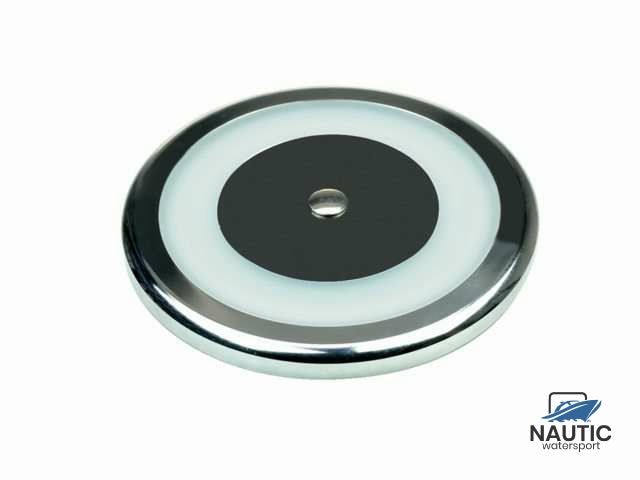 LED surface-mounted ceiling lamp, chrome-plated, 106mm, 10-30V, 3000K, 6W, dimmable