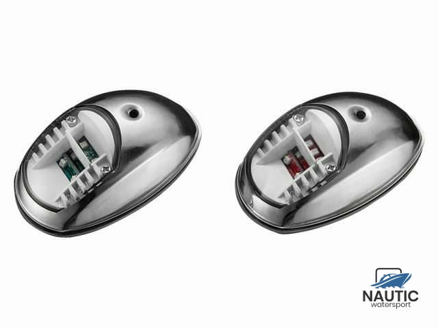 Navigationslichter LED Edelstahl Aufbaumontage Set (sb+bb)