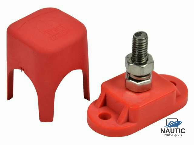 Stromklemme 6mm Bolzen rot