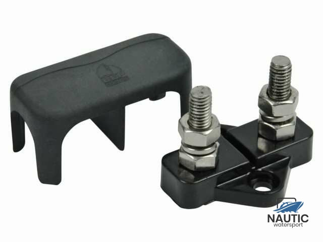 Stromklemme 2x6mm Bolzen schwarz