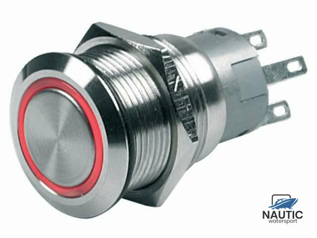 Schakelaar push-button on/off 12V rood