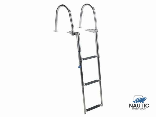 Swimming ladder telescopic and foldable with handles 3 steps stainless steel