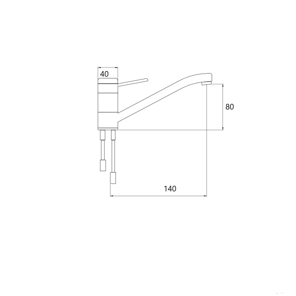 Trem Kraan chroom enkel 140mm