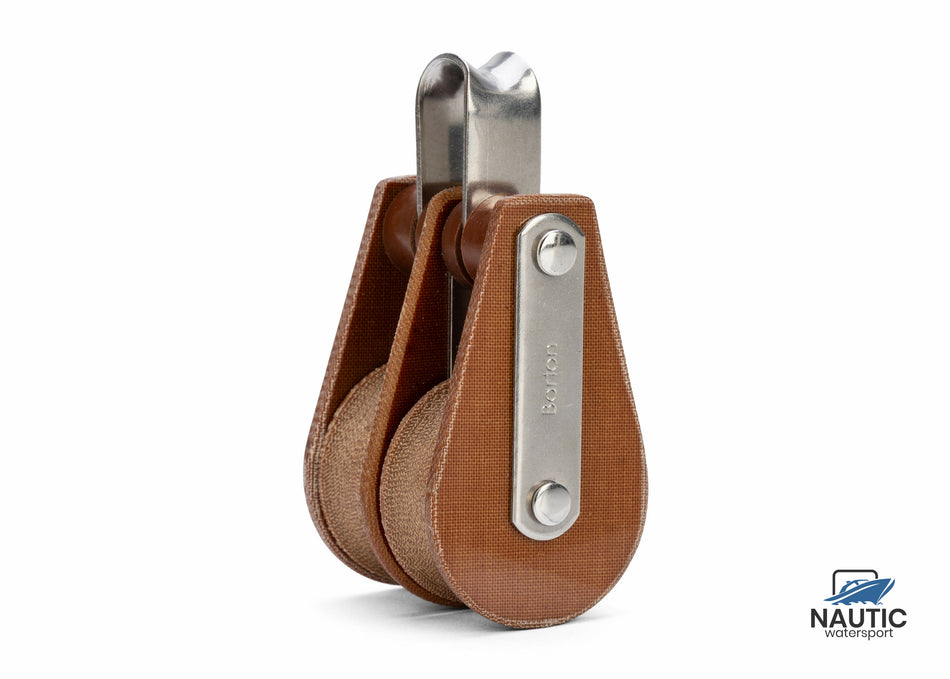 Blok tufnol met beugel 2-schijfs 30mm voor lijn 10mm