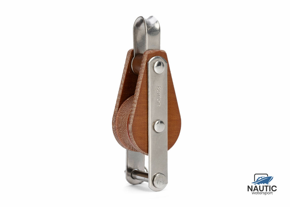 Blok tufnol met beugel en hondsvot 1-schijfs 35mm voor lijn 12mm