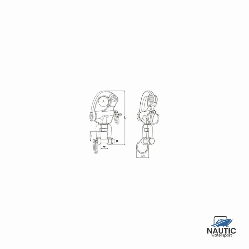Talamex Snaplsuiting met wartelgaffel 128mm