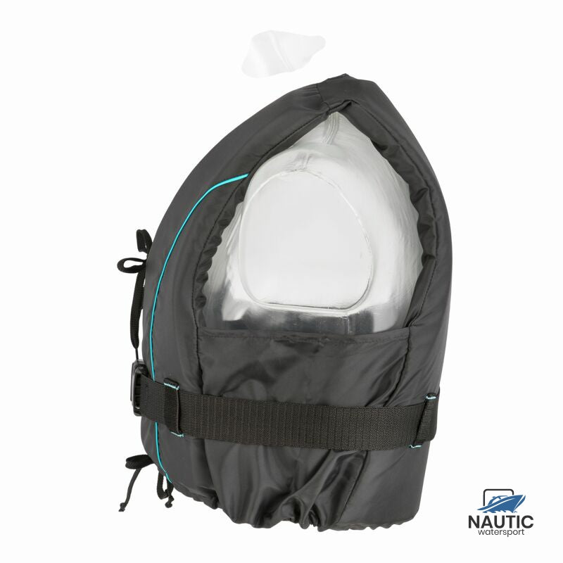 #Besto Dinghy Zipper all black/aqua striping 50N M