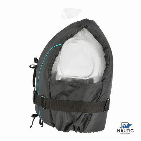 #Besto Dinghy Zipper all black/aqua striping 50N M